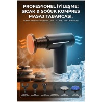 Şarjlı Masaj Tabancası Boyun Sırt ve İçin Sıcak Soğuk Başlıklı Masaj Aleti Sporcu Masaj