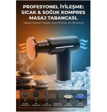 Şarjlı Masaj Tabancası Boyun Sırt ve İçin Sıcak Soğuk Başlıklı Masaj Aleti Sporcu Masaj