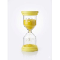 10 Dakika SARI Kum Saati - Dekoratif Cam Zamanlayıcı -Mutfak, Ders ve Oyun Süre Ölçer