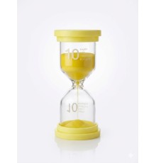 10 Dakika SARI Kum Saati - Dekoratif Cam Zamanlayıcı -Mutfak, Ders ve Oyun Süre Ölçer