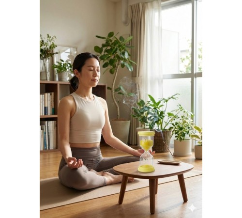 10 Dakika SARI Kum Saati - Dekoratif Cam Zamanlayıcı -Mutfak, Ders ve Oyun Süre Ölçer