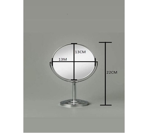 SONX Masaüstü Ayaklı 360° Dönebilen Ev, Ofis, İşyeri, Seyahat İçin Mini Krom büyüteçli ayna 21x15