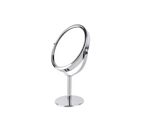 Oval Masaüstü Ayaklı 360° Dönebilen, İşyeri, Seyahat İçin Mini Krom Ayna 15X25CM