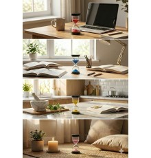  5 Dakikalık Kum Saati Zamanlayıcı – PEMBE Dekoratif Masa Saati 4 Renk Seçeneği