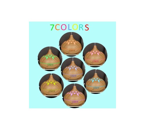 Aroma Difüzör Gece Işığı 7 Led DESENLİ Nemlendirici Kumandalı Buhar Makinesi 550 ml