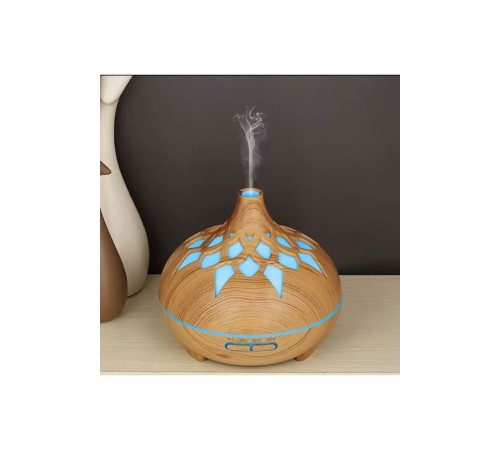 Aroma Difüzör Gece Işığı 7 Led DESENLİ Nemlendirici Kumandalı Buhar Makinesi 550 ml