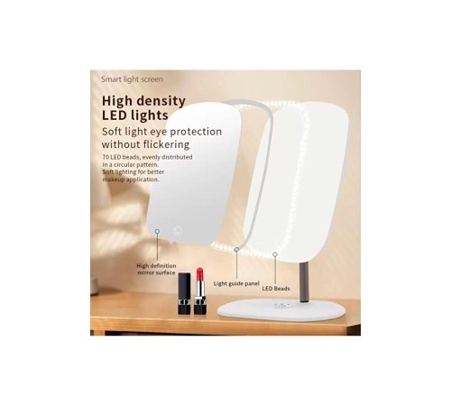 Dokunmatik led ışıklı yuvarlak 180° ayarlanabilir 3 farklı renk LED MASA AYNASI