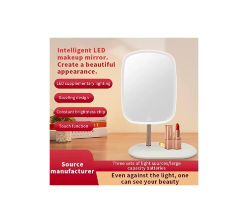 Dokunmatik led ışıklı yuvarlak 180° ayarlanabilir 3 farklı renk LED MASA AYNASI