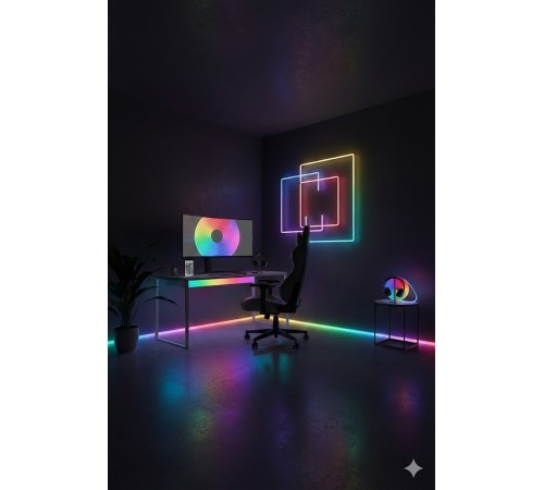 3 Metre Akıllı RGB LED Şerit Işık - Kumandalı, Esnek Neon Görünümlü Dekoratif Aydınlatma