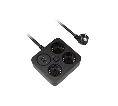 AKIM KORUMALI Avrupa Soket Kartı Tip-C Usb 2 m Uzatma Kablosu Emniyet Anahtarı ile