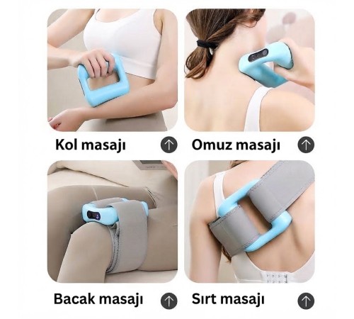 Kablosuz / Titreşimli Fasya Masaj Halkası, Derin Doku ve Kas Gevşetici Kompakt Ergonomik Masaj Aleti