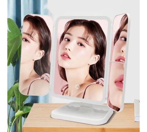 2 Kapaklı,3 Farklı Dokunmatik Led Ayarlı USB Şarj ile Şarj Olabilen Makyaj Aynası