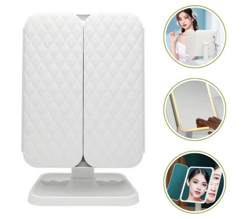 2 Kapaklı,3 Farklı Dokunmatik Led Ayarlı USB Şarj ile Şarj Olabilen Makyaj Aynası