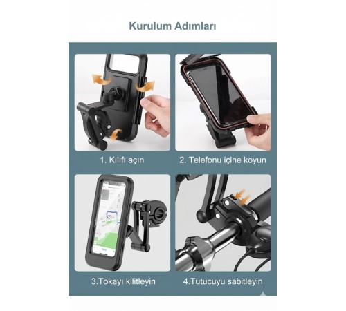 Motosiklet Bisiklet Su Geçirmez Manyetik Telefon Tutucu Gidon Navigasyon Kılıfı
