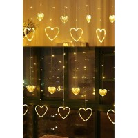 Asılabilir Sarkım Ledli Kalpli Modlu Dekoratif Ev Oda Bahçe Aydınlatma Sarkıtma Ledi