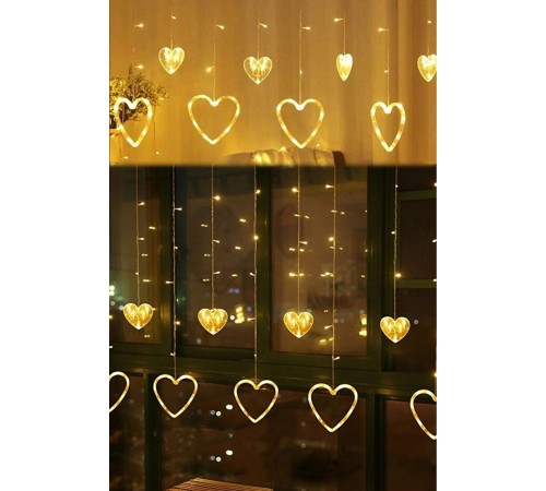 Asılabilir Sarkım Ledli Kalpli Modlu Dekoratif Ev Oda Bahçe Aydınlatma Sarkıtma Ledi