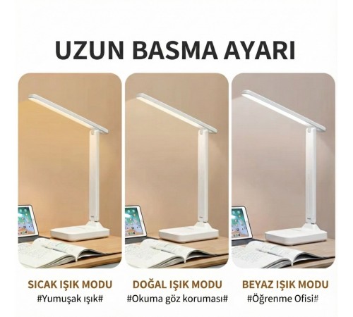Katlanabilir Dokunmatik Kontrollü Göz Dostu Akıllı LED Masa Lambası – Enerji Tasarruflu