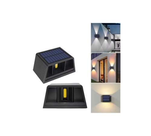 Güneş Enerjili Çift Yönlü Duvar Lambası - Bahçe ve Dış Mekan Aydınlatması