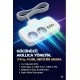 Akım Korumalı 2500W Güçlü 3 USB + Type-C Portlu Çoklu Priz | Hızlı Şarj, Çocuk Kilidi, 2 METRE