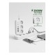 2500W Çoklu Priz 2 METRE – 3’lü AC Priz +5 USB Çıkışı AKIM KORUMALI Alev Almayan Gövde